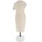 14" Cream Paper Mache Figurine Sculpture with Mable Base